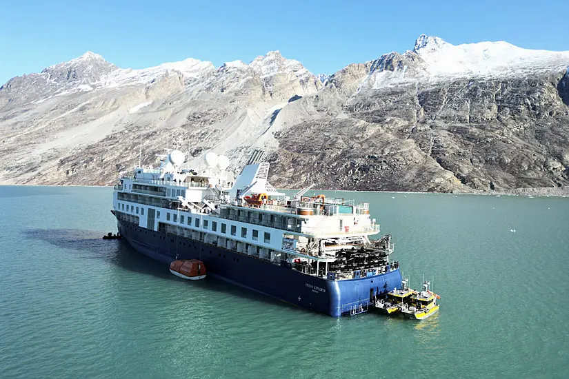 Luxury Cruise Ship Stranded Off Greenland Is Pulled Free At High Tide