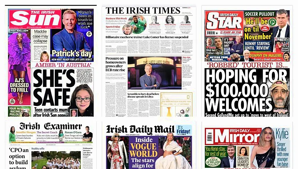 What The Papers Say: Friday's Front Pages