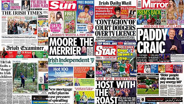 What The Papers Say: Saturday's Front Pages