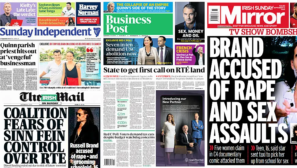 What The Papers Say: Sunday's Front Pages