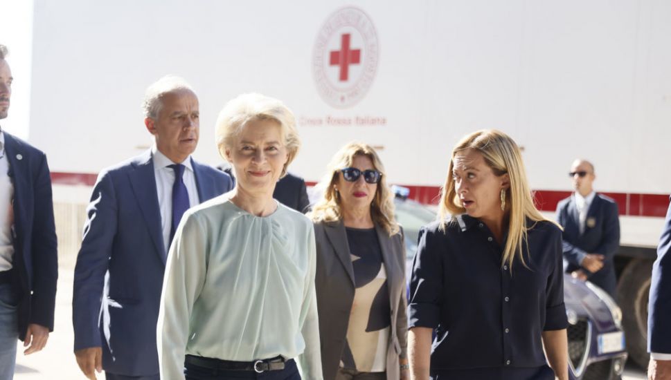 Eu And Italian Leaders Tour Lampedusa Amid Surge In Migrant Arrivals