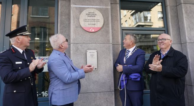 Firefighter Who Died On Duty Honoured By Tara Street Station Plaque