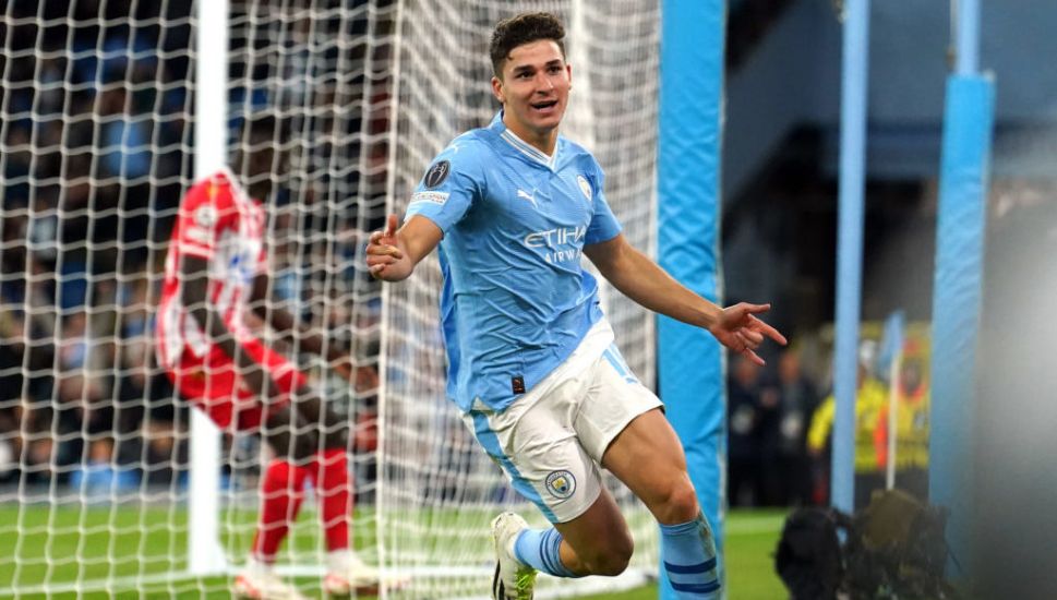 Julian Alvarez Leads Manchester City To Come-From-Behind Win Against Red Star