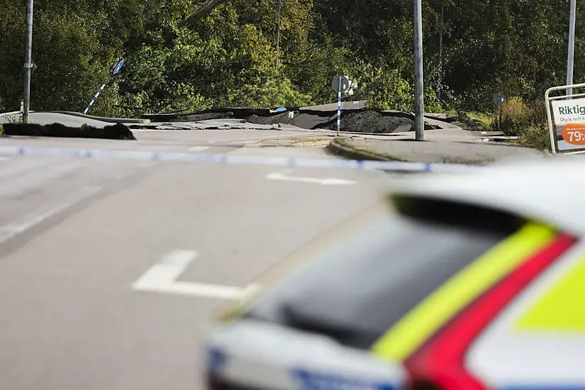 Three Injured After Landslide In Sweden Causes Huge Sinkhole On Highway