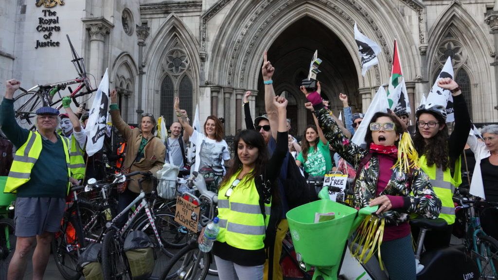 Friends call Julian Assange imprisonment ‘outrageous’ at bike protest