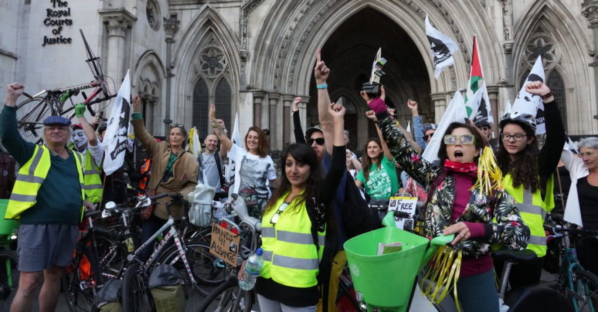 Friends call Julian Assange imprisonment ‘outrageous’ at bike protest