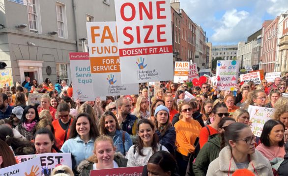 Childcare Providers Demand More Funding In Protest Outside Dáil