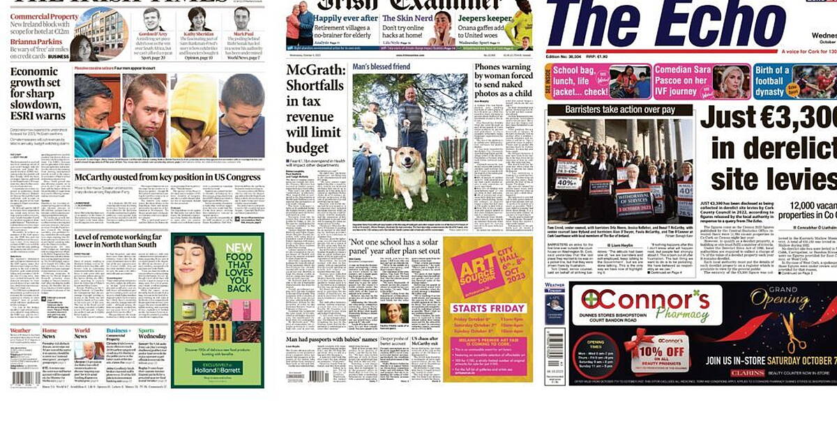 What the papers say: Wednesday's front pages - Vimarsana News