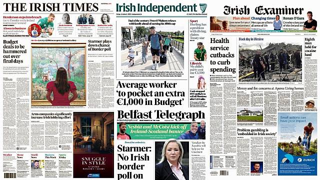 What The Papers Say: Friday's Front Pages