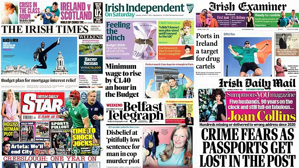 What The Papers Say: Saturday's Front Pages