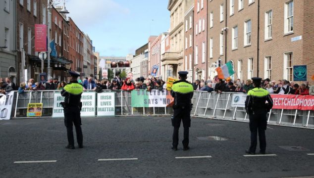 Memebrs of An Garda Siochana during the St Patricks Day Parade in