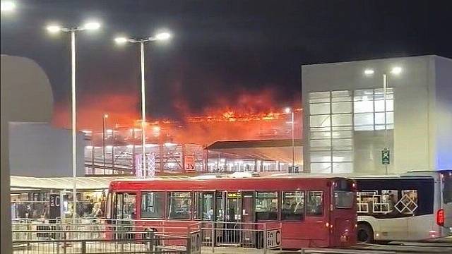 Luton Airport Closed As Fire Rips Through Car Park