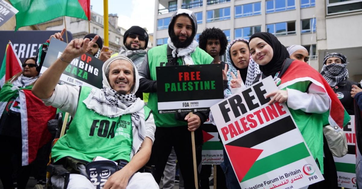 Hundreds gather for London pro-Palestine march as Gaza braces for invasion