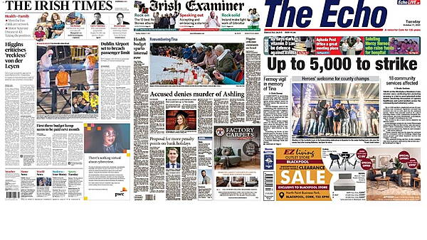 Carlow Nationalist — What the papers say: Tuesday's front pages - Vimarsana News