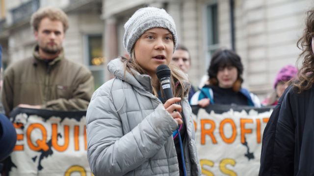 Greta Thunberg At Protest Demanding Oil Chiefs Pull Their Money Out Of Politics