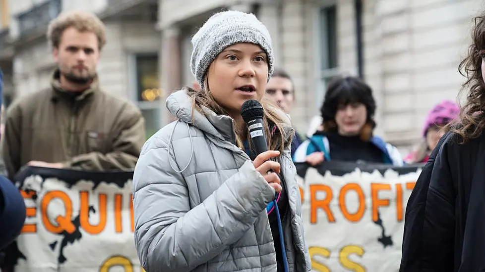 Greta Thunberg At Protest Demanding Oil Chiefs Pull Their Money Out Of Politics