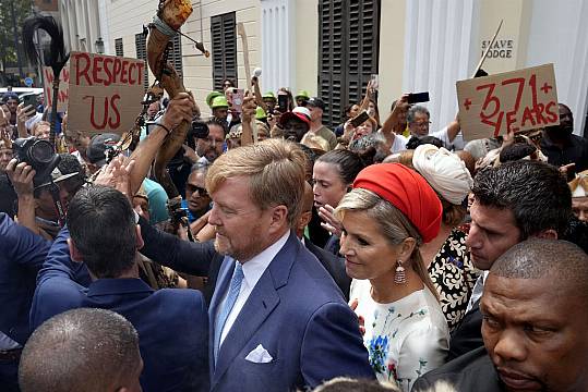 Dutch King And Queen Confronted By Protesters During Slavery Museum Visit