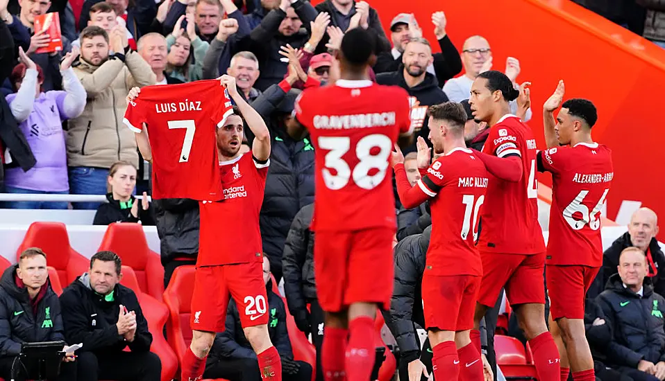 Liverpool Show Support For Luis Diaz In Victory Over Nottingham Forest