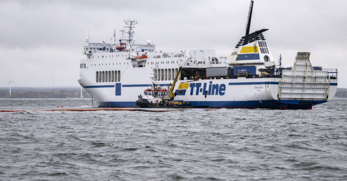 Ferry that ran aground repeatedly off Swedish coast is leaking oil