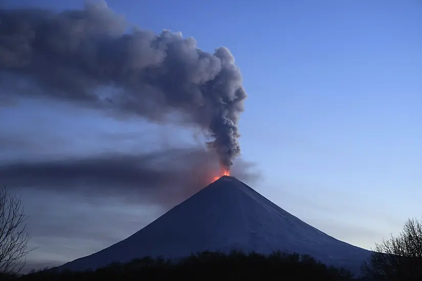 Volcano Eruption Sends Ash Columns Above Russian Peninsula