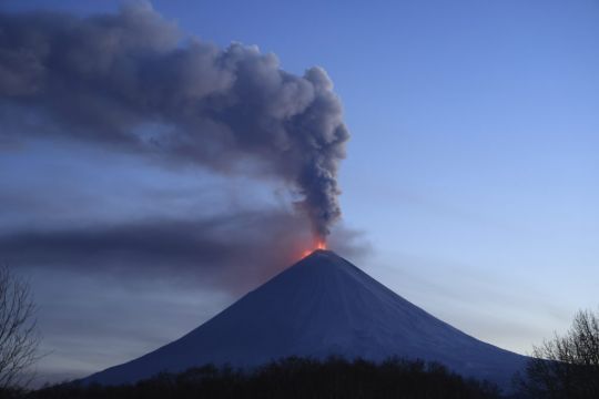 Volcano Eruption Sends Ash Columns Above Russian Peninsula