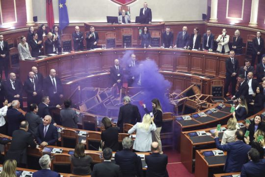 Opposition Politicians Throw Firecrackers And Chairs In Parliament Protest