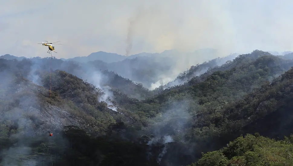 Hawaii Firefighters Continue To Battle Wildfire In Mountainous Oahu