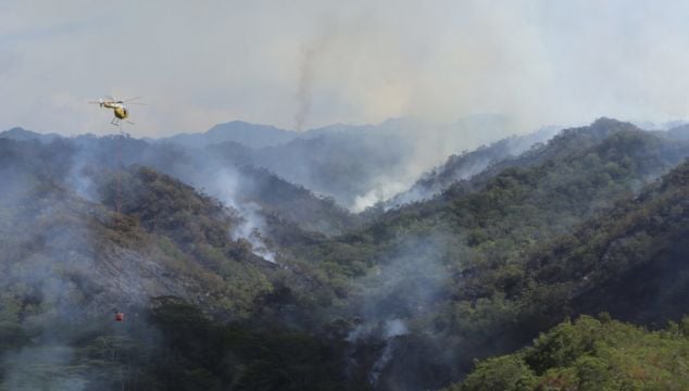 Hawaii Firefighters Continue To Battle Wildfire In Mountainous Oahu