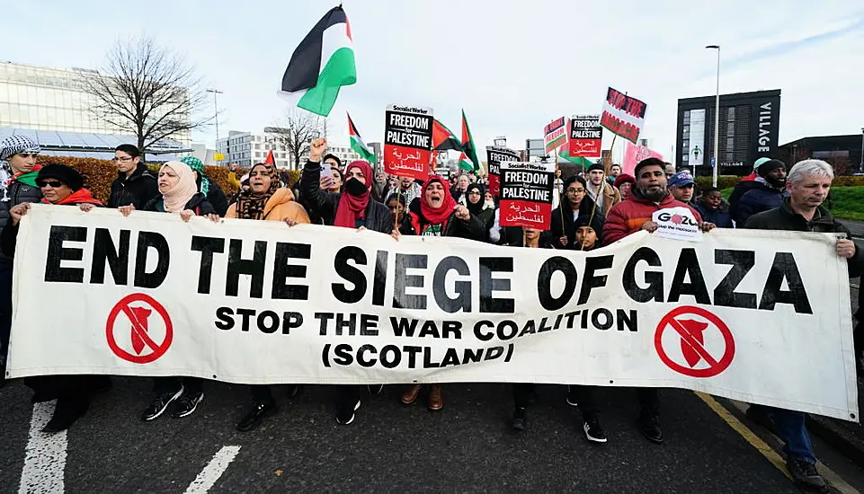 Protesters Hold Up Mock Body Bags In Protest At Gaza War