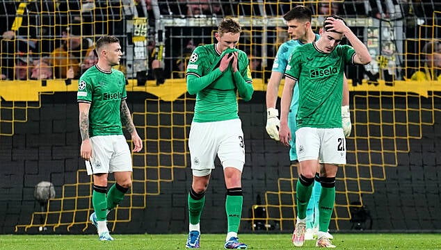 Newcastle’s Champions League Hopes In Tatters After Borussia Dortmund Defeat