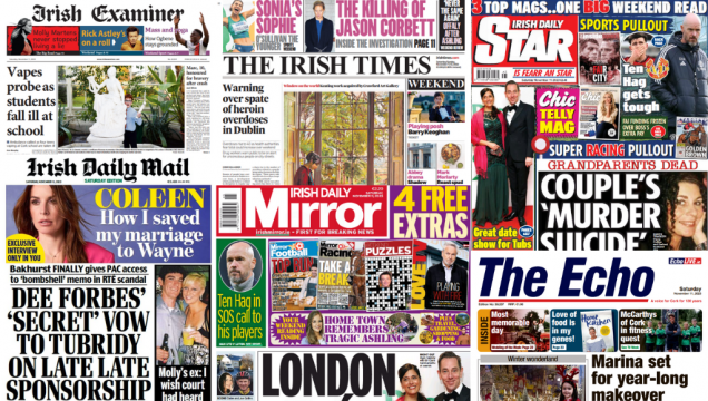 What The Papers Say: Saturday's Front Pages
