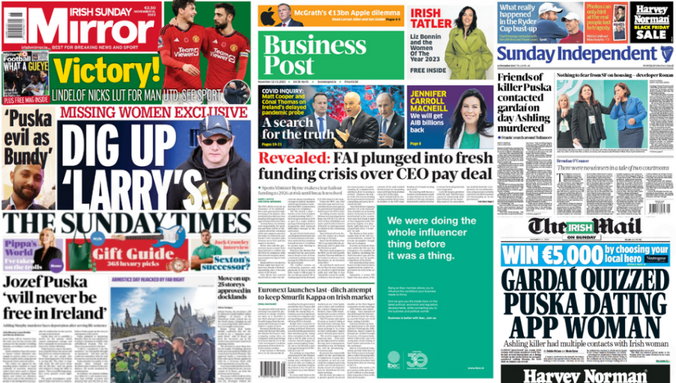 What The Papers Say: Sunday's Front Pages