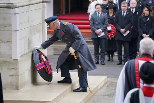 Charles Leads Remembrance Sunday Service At Cenotaph In London