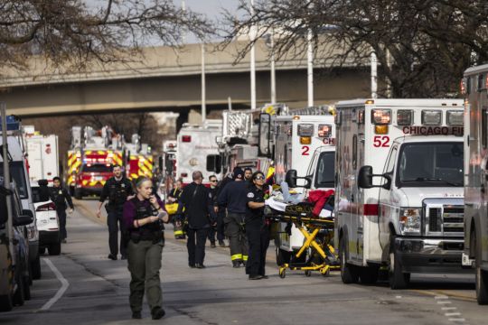 Many Injured As Chicago Commuter Train Crashes Into Rail Equipment