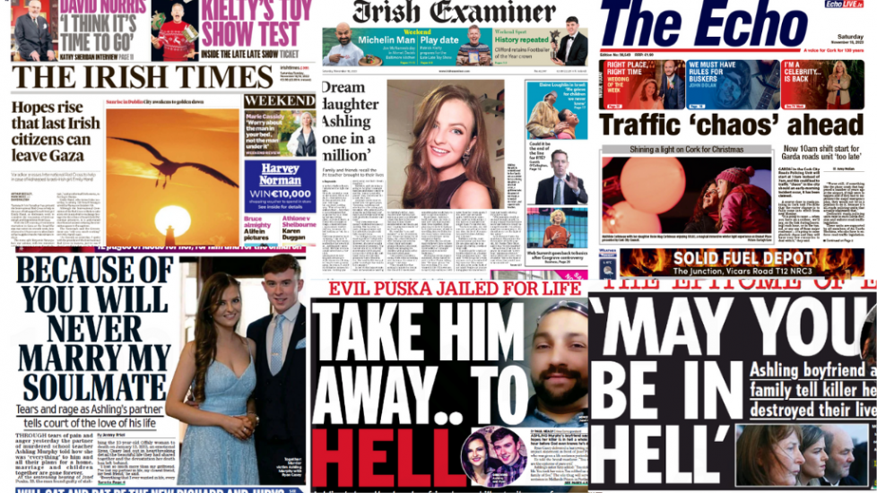 What The Papers Say: Saturday's Front Pages