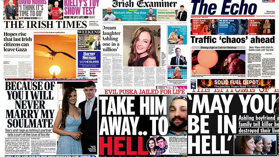 What The Papers Say: Saturday's Front Pages