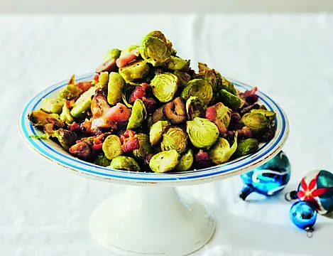 Air Fryer Chestnut And Bacon Sprouts Recipe