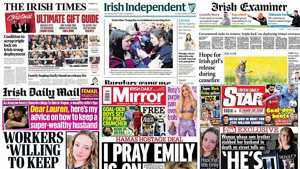 What The Papers Say: Thursday's Front Pages