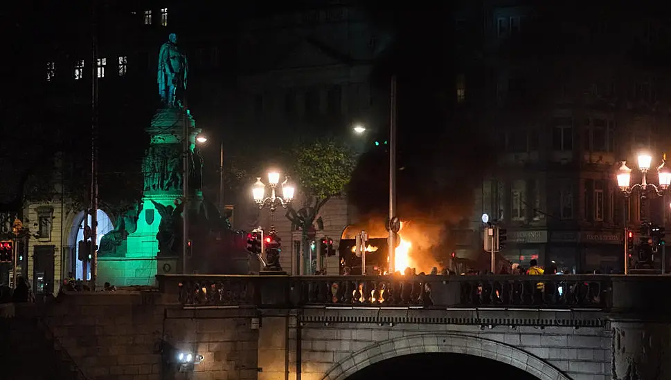 Dublin Riots: Garda Public Order Unit Stationed Outside Leinster House