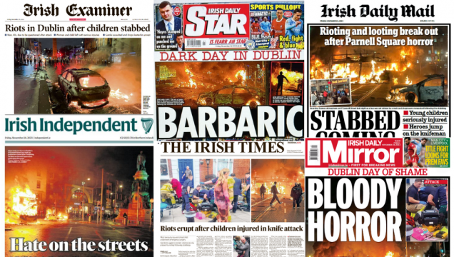What The Papers Say: Front Pages Depict Dublin Riots