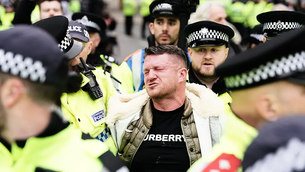 Tommy Robinson Sprayed By Police During Arrest At March Against Antisemitism