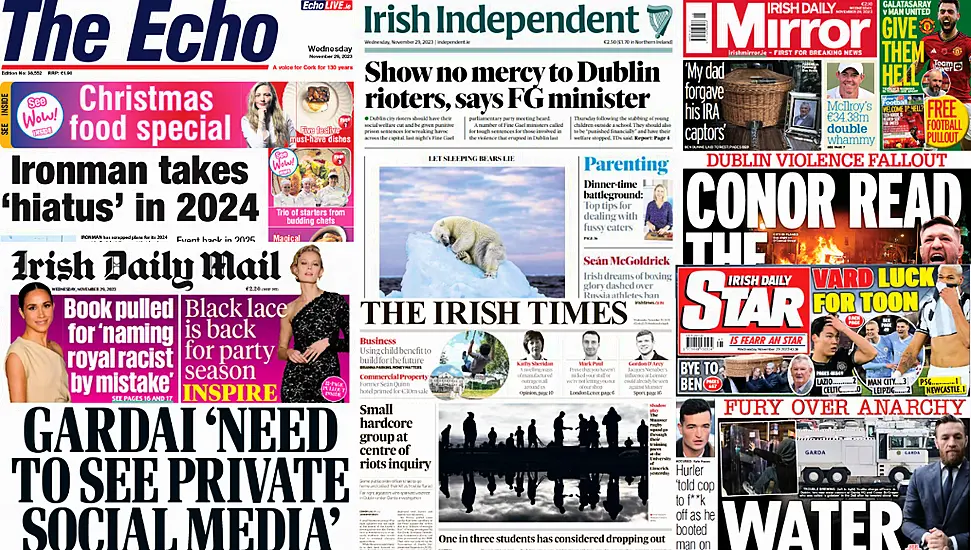 What The Papers Say: Wednesday's Front Pages