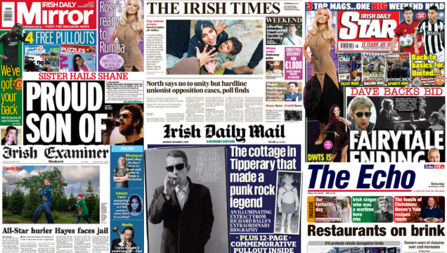 What The Papers Say: Saturday's Front Pages