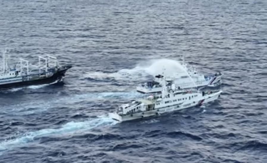 Chinese Coast Guard Ships Blast Philippine Vessels With Water Cannon