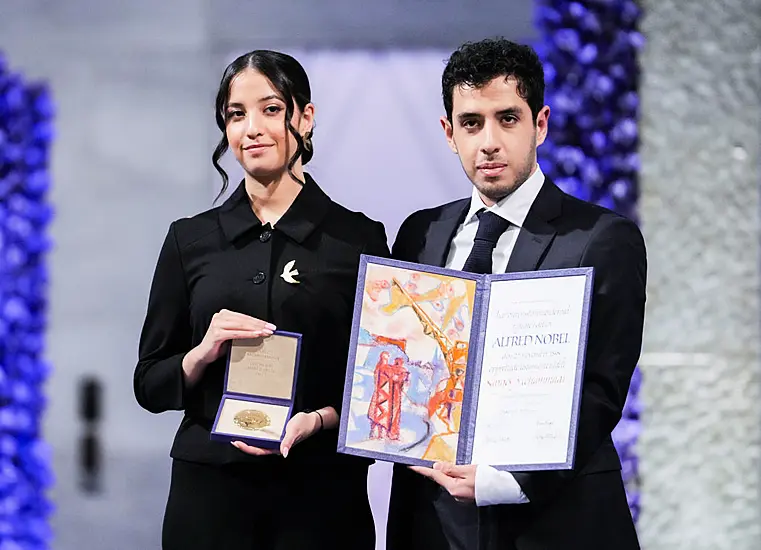 Twins Accept Nobel Peace Prize On Behalf Of Mother Jailed In Iran