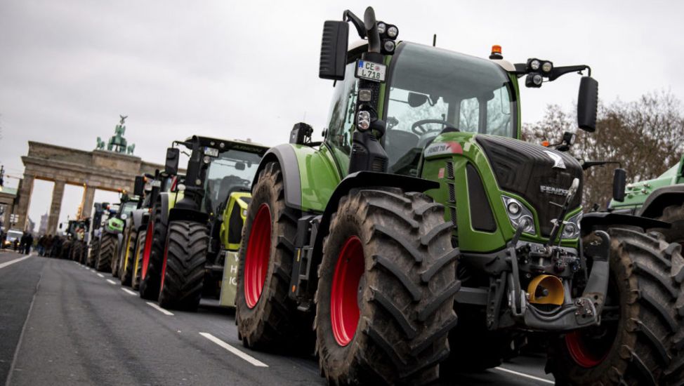 Tractors Driven To Farming Protest At Brandenburg Gate