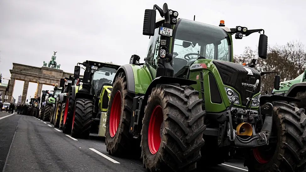 Tractors Driven To Farming Protest At Brandenburg Gate