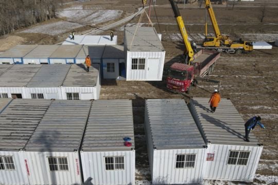 China Erecting Temporary Housing Units After Earthquake Destroyed 14,000 Homes