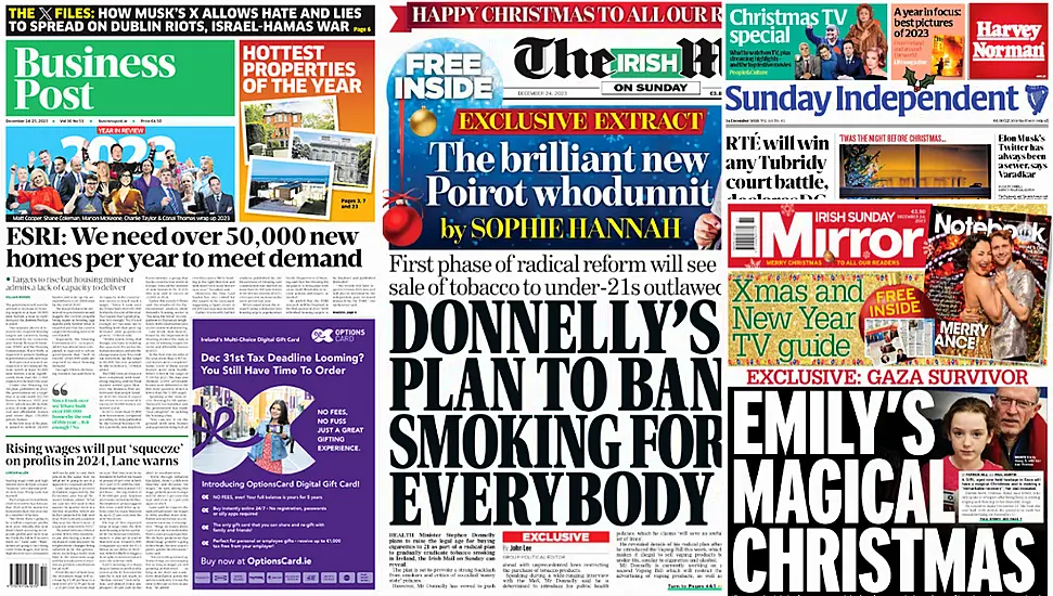 What The Papers Say: Sunday's Front Pages