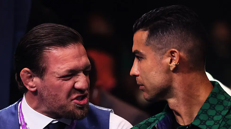 Conor Mcgregor Not Short On Chat For Cristiano Ronaldo Ringside At Joshua V Wallin